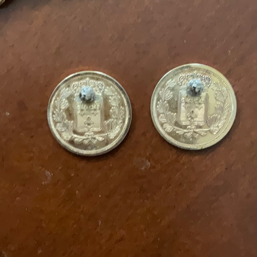 Republique Francaise Gold Coin Necklace and Earring Set - Picture 3 of 4